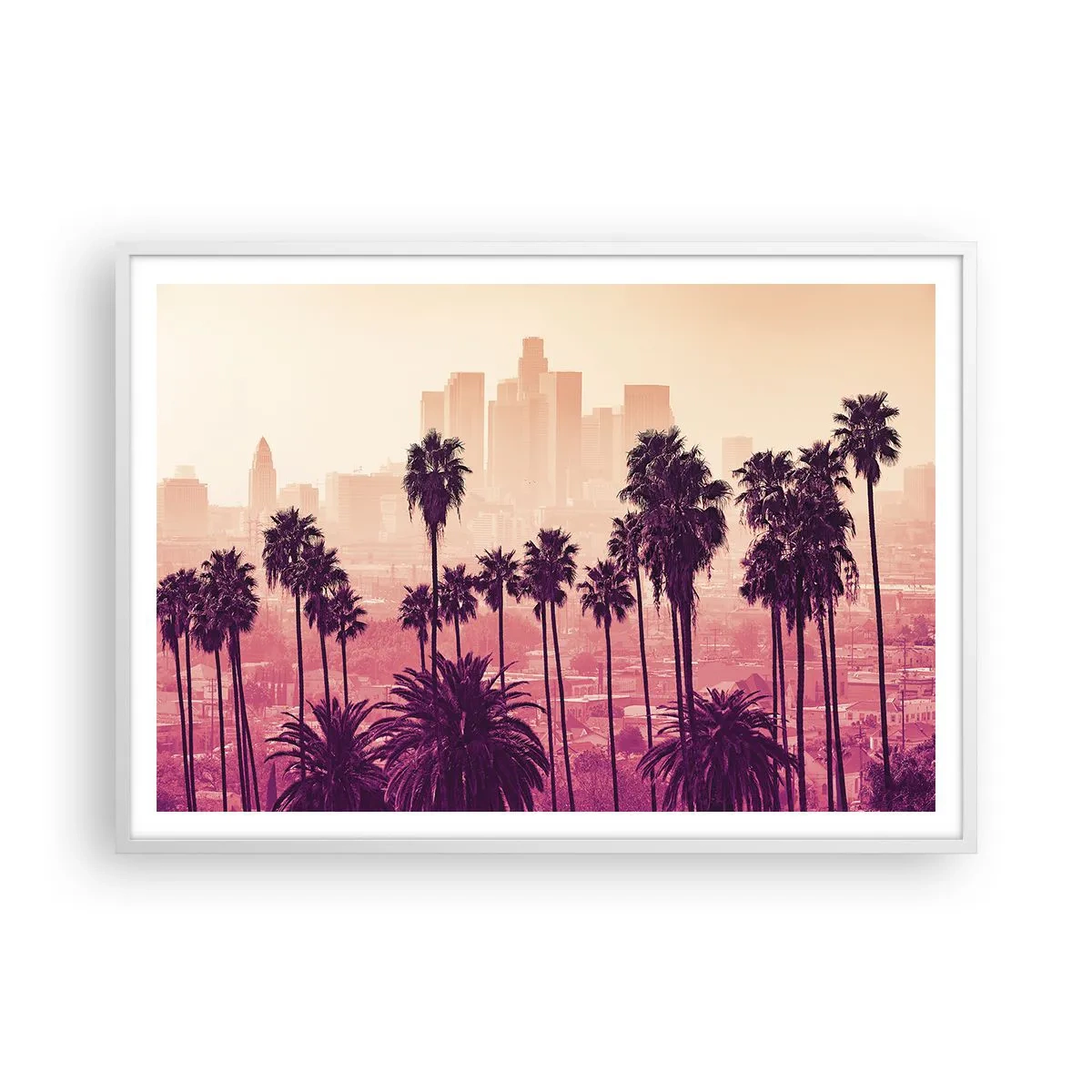 Affiche dans un cadre blanc - Poster - Paysage californien - 100x70 cm