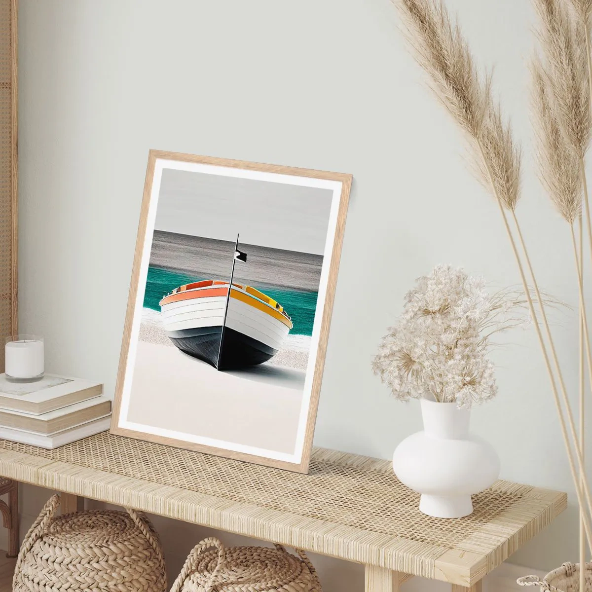 Affiche dans un chêne clair - Poster - A sa place - 61x91 cm