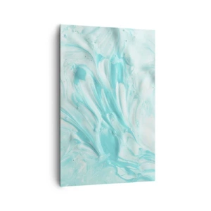 Impression sur toile - Image sur toile - Un motif abstrait dans des tons pastel de bleu et de blanc. - 80x120cm - Ensemble pour toujours - Décoration murale moderne pour le salon et la chambre ARTTOR