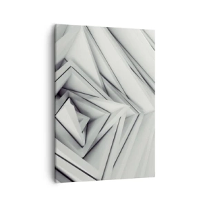 Impression sur toile - Image sur toile - Une composition abstraite de formes géométriques dans des tons de gris. - 50x70cm - Bourgeon d’angles vifs - Décoration murale moderne pour le salon et la chambre ARTTOR