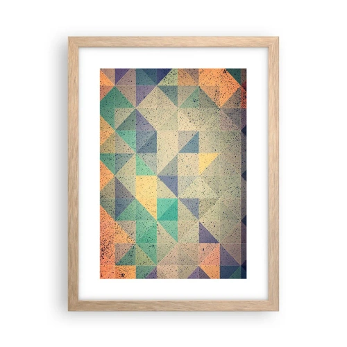 Affiche dans un chêne clair - Poster - République des triangles - 30x40 cm
