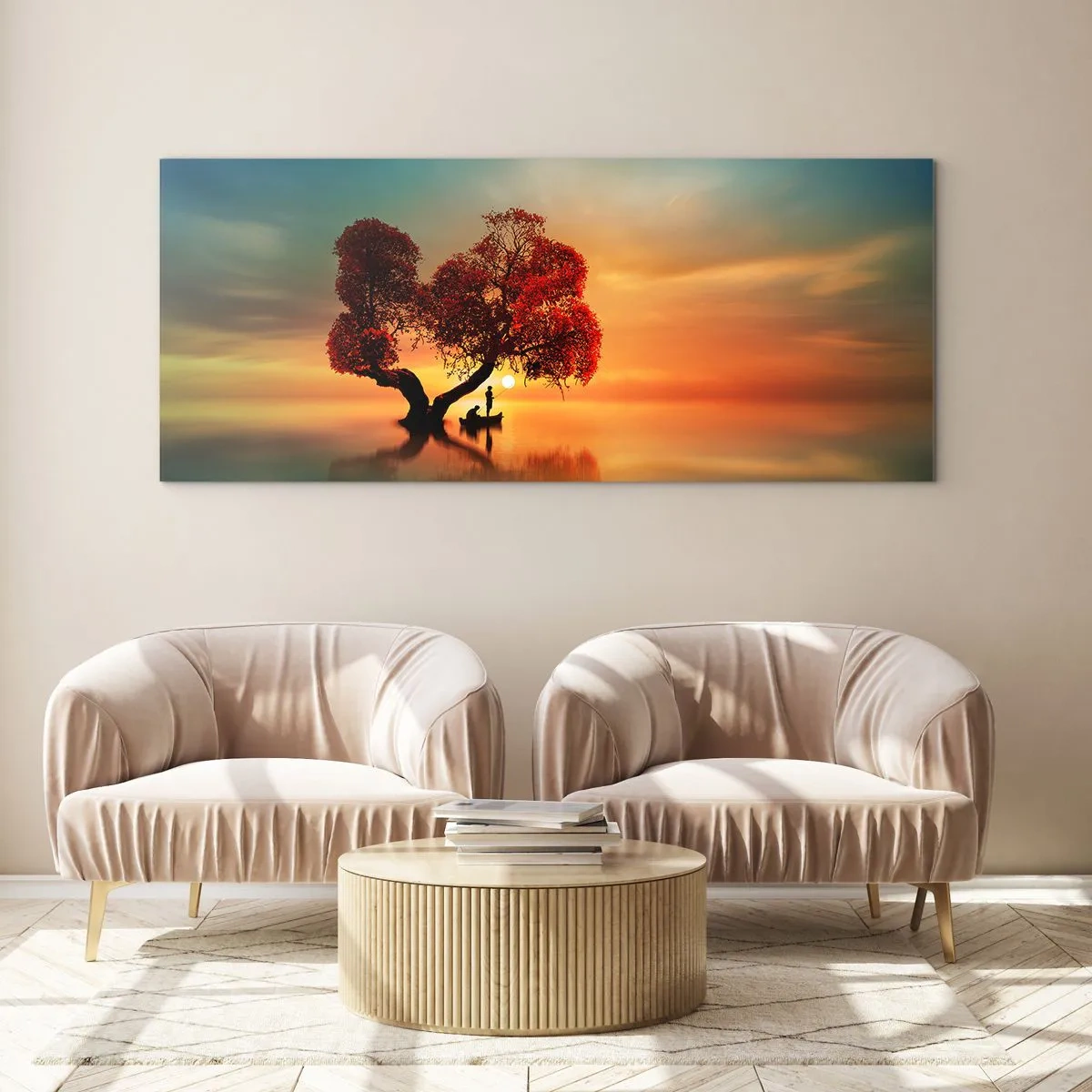 Impression sur verre - Image sur verre - Plénitude et éloignement sans monde - 100x40 cm