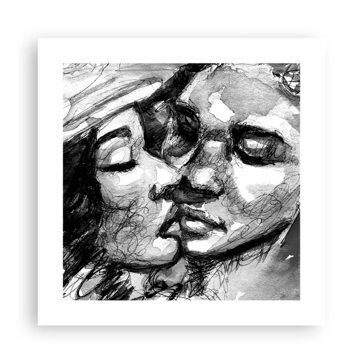 Affiche - Poster - Un moment tendre - 40x40 cm