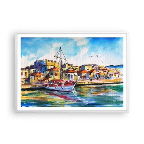 Affiche dans un cadre blanc - Poster - Après-midi arc-en-ciel - 100x70 cm