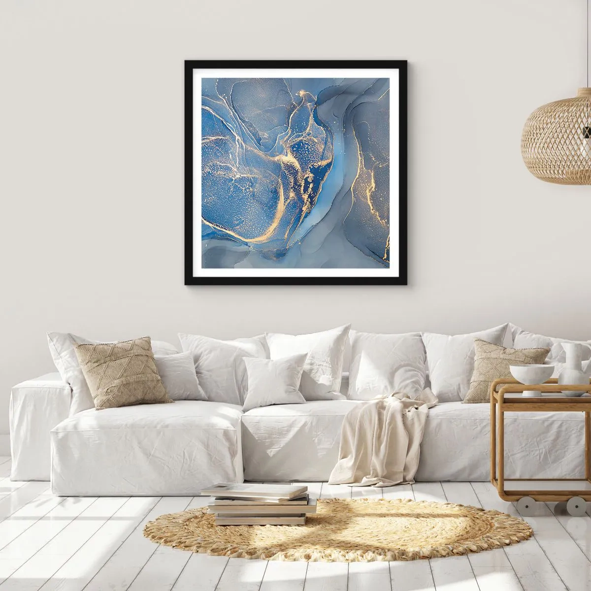 Affiche dans un cadre noir - Poster - Poussière d'or - 50x50 cm