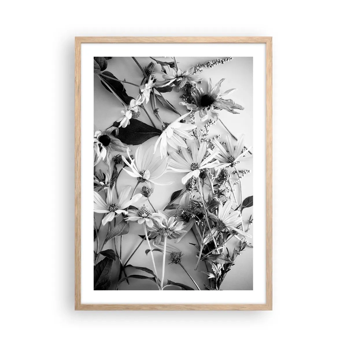 Affiche dans un chêne clair - Poster - Non-un bouquet de fleurs - 50x70 cm