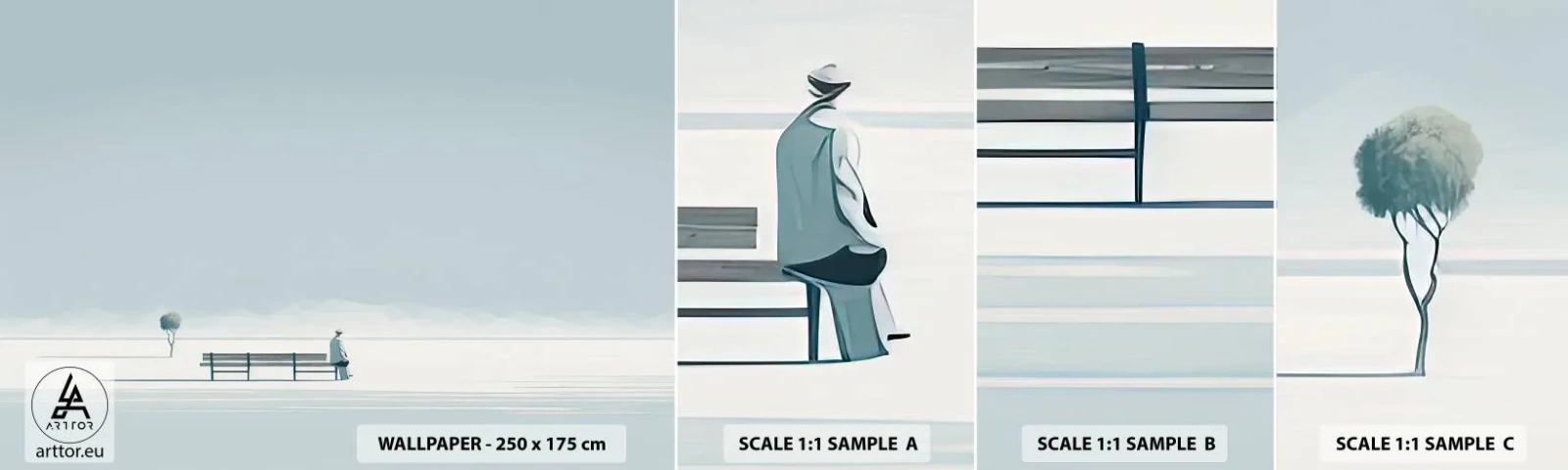 Échantillon De Papier Peint Standard Eco - Oui, j'attends. - Minimaliste, Solitaire, Homme - 100x30 cm