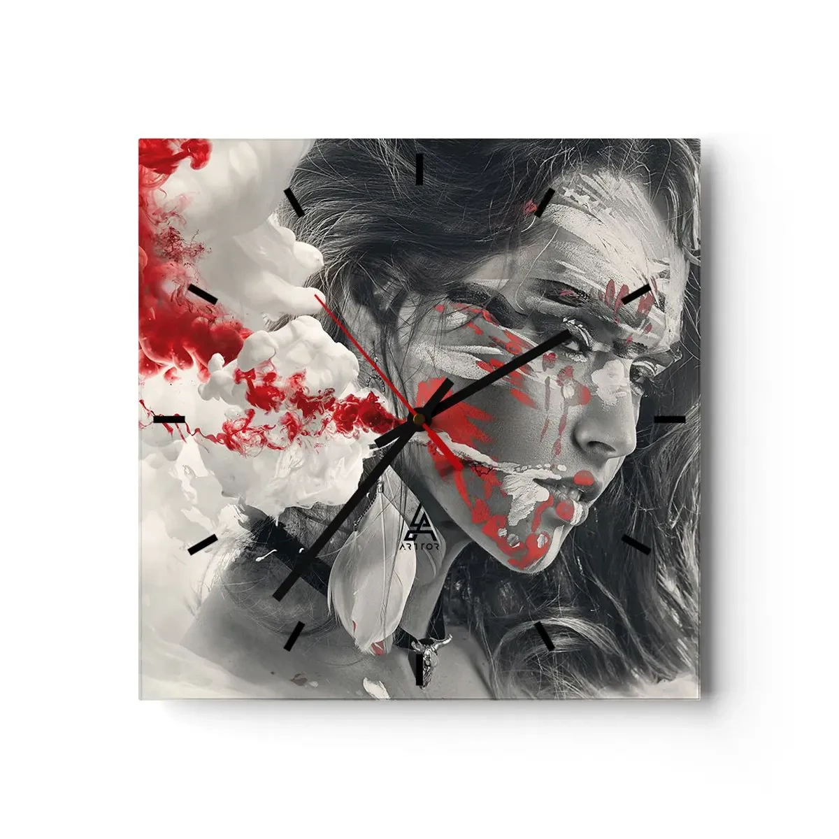 Horloge murale - Pendule murale - Dans les fumées de l'absurde - 40x40 cm