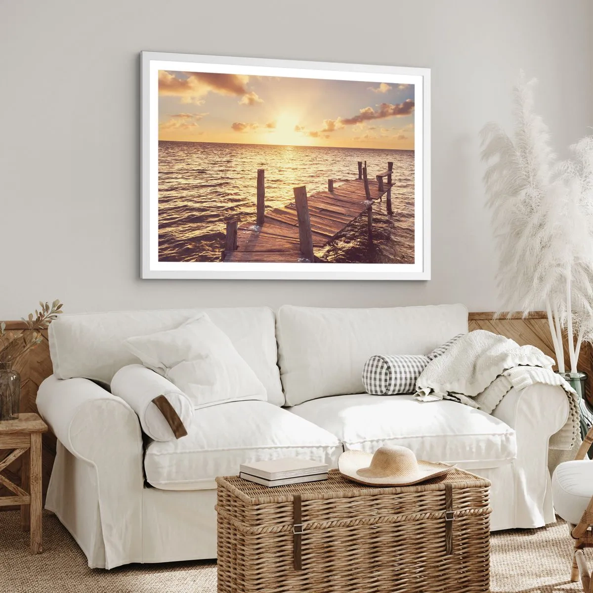 Affiche dans un cadre blanc - Poster - La terre d'or de la douceur - 50x40 cm