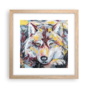 Affiche dans un chêne clair - Poster - En paix au milieu des siens - 30x30 cm