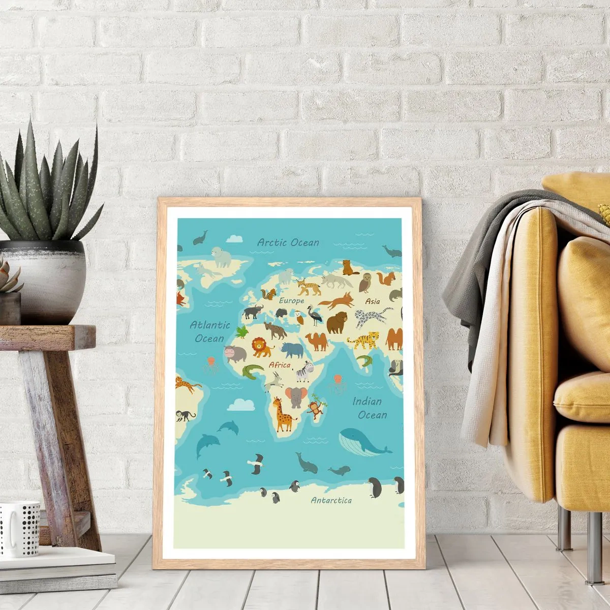 Affiche dans un chêne clair - Poster - De bons voisins - 50x70 cm