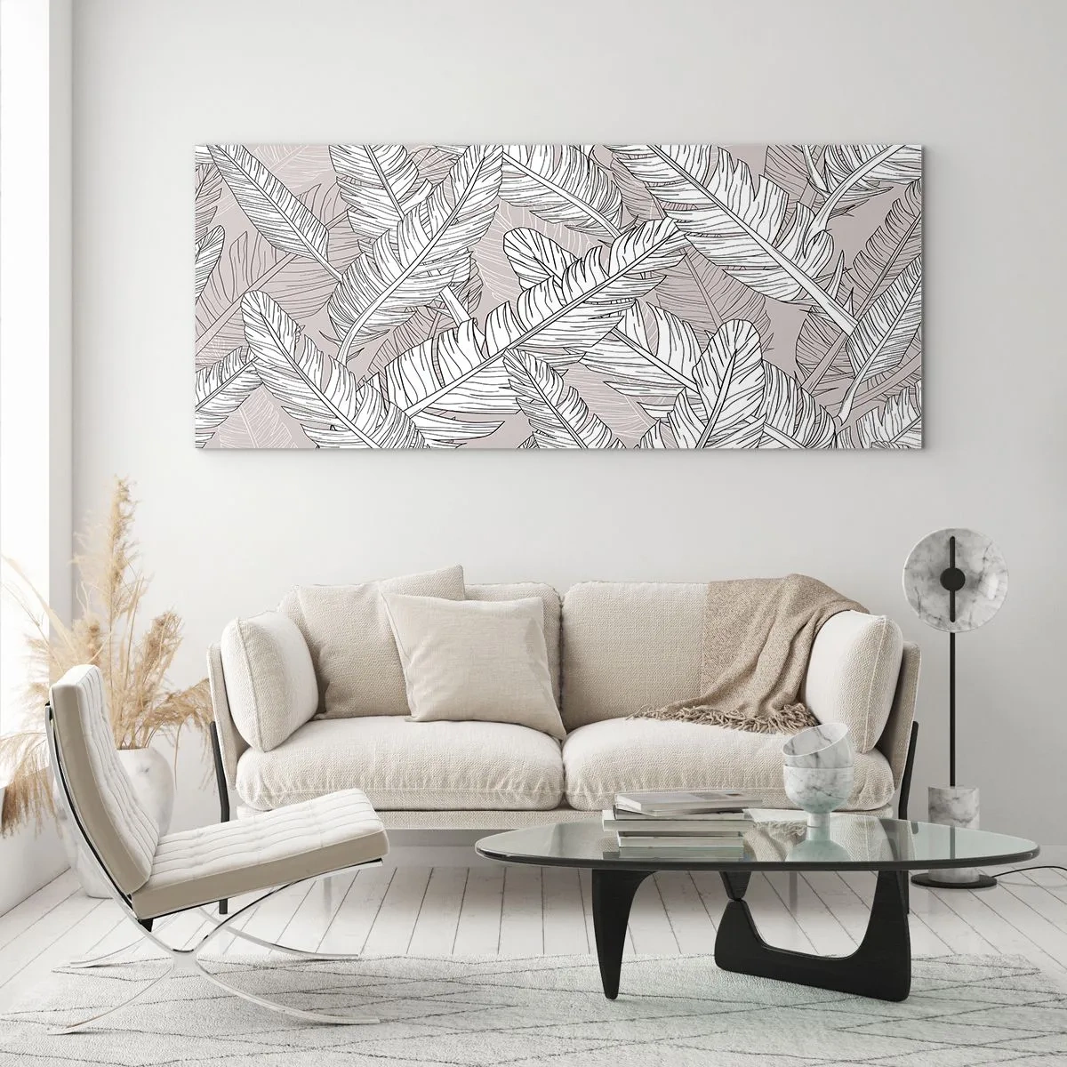 Impression sur verre - Image sur verre - Un tourbillon de plumes - 90x30 cm