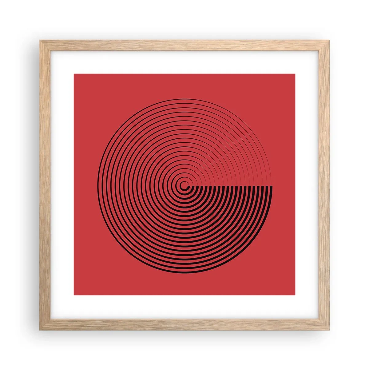 Affiche dans un chêne clair - Poster - Mouvement circulaire - 40x40 cm