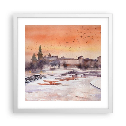 Affiche dans un cadre blanc - Poster - Coucher de soleil royal - 40x40 cm