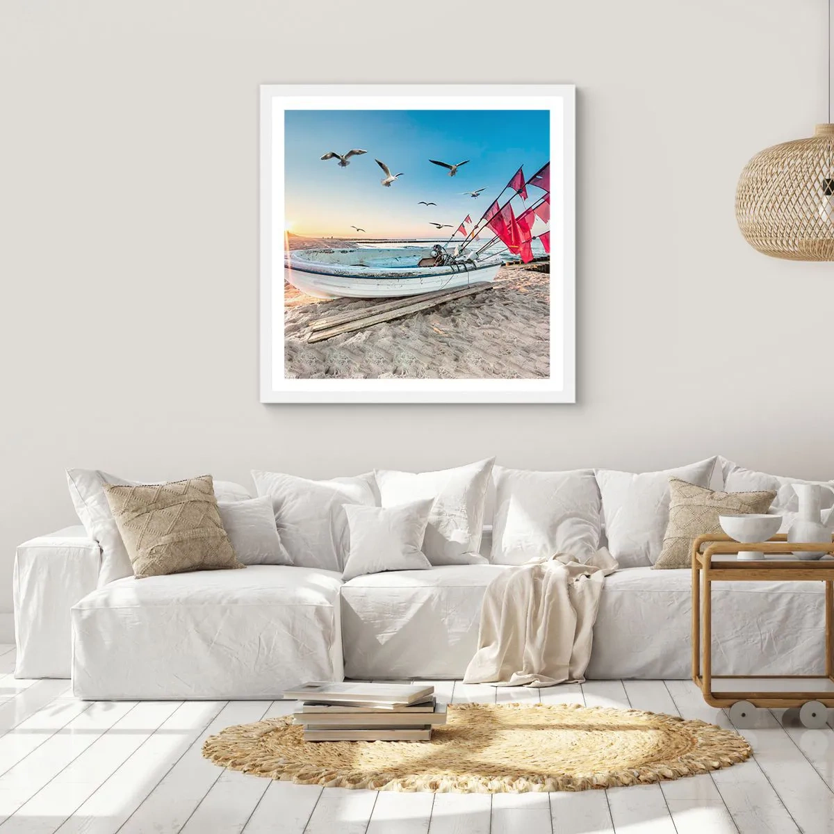 Affiche dans un cadre blanc - Poster - Repos mérité - 60x60 cm