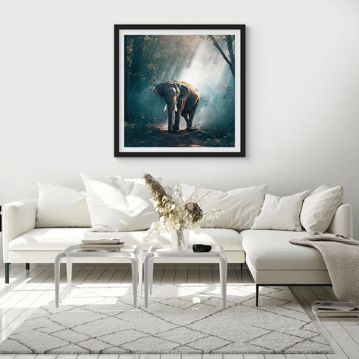 Affiche dans un cadre noir - Poster - Une balade tranquille - 30x30 cm