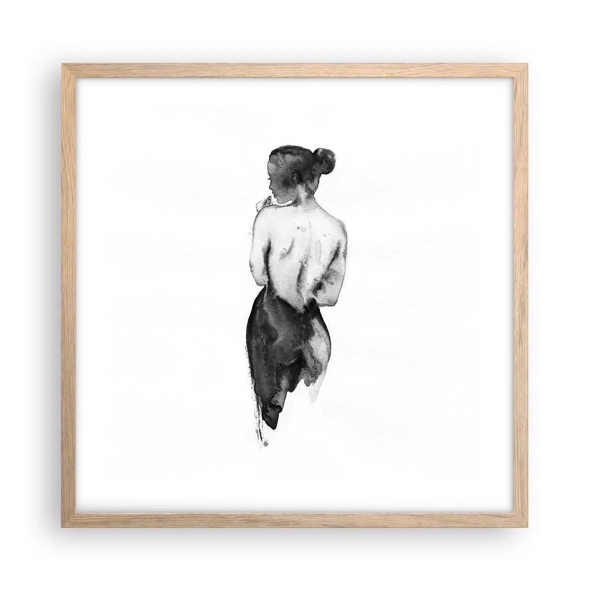 Affiche dans un chêne clair - Poster - Auprès d'elle, le monde disparaît - 50x50 cm