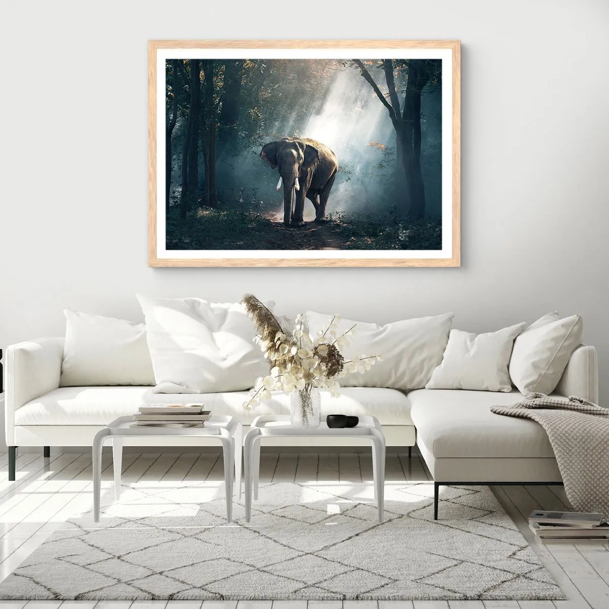 Affiche dans un chêne clair - Poster - Une balade tranquille - 100x70 cm