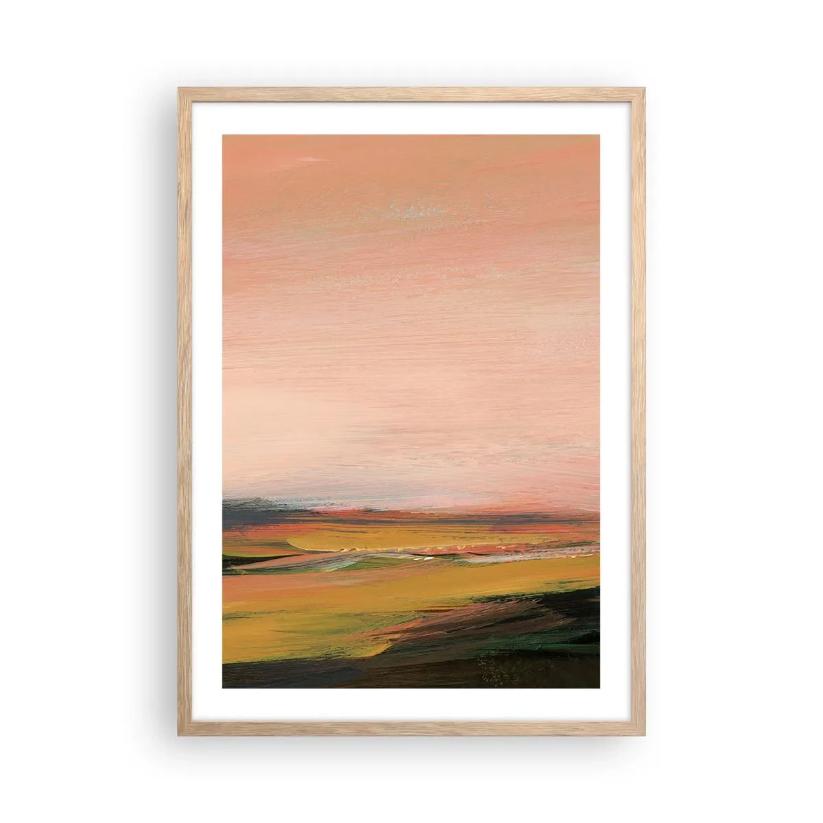 Affiche dans un chêne clair - Poster - Dans les tons de roses - 50x70 cm