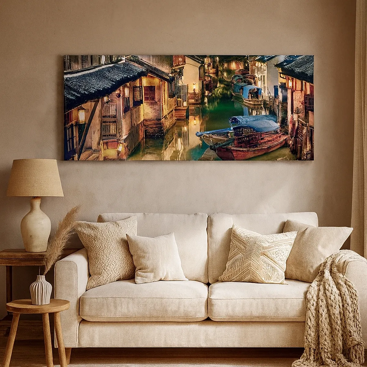 Impression sur toile - Image sur toile - Soirée dans une rue chinoise - 30x30 cm