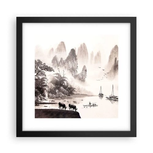 Affiche dans un cadre noir - Poster - Le quotidien exotique de l'Orient - 30x30 cm