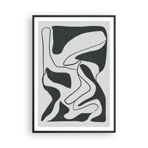 Affiche dans un cadre noir - Poster - Amusement de labyrinthe abstrait - 70x100 cm