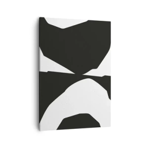 Impression sur toile - Image sur toile - Motif de contraste abstrait en noir et blanc - 50x70cm - Positif négatif - Décoration murale moderne pour le salon et la chambre ARTTOR