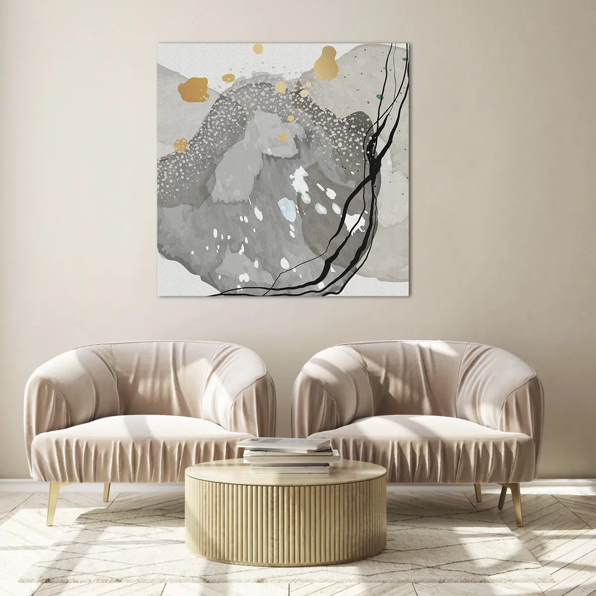 Impression sur verre - Image sur verre - Composition organique - 40x40 cm