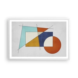 Affiche dans un cadre blanc - Poster - Abstraction : plaisir moderniste - 91x61 cm