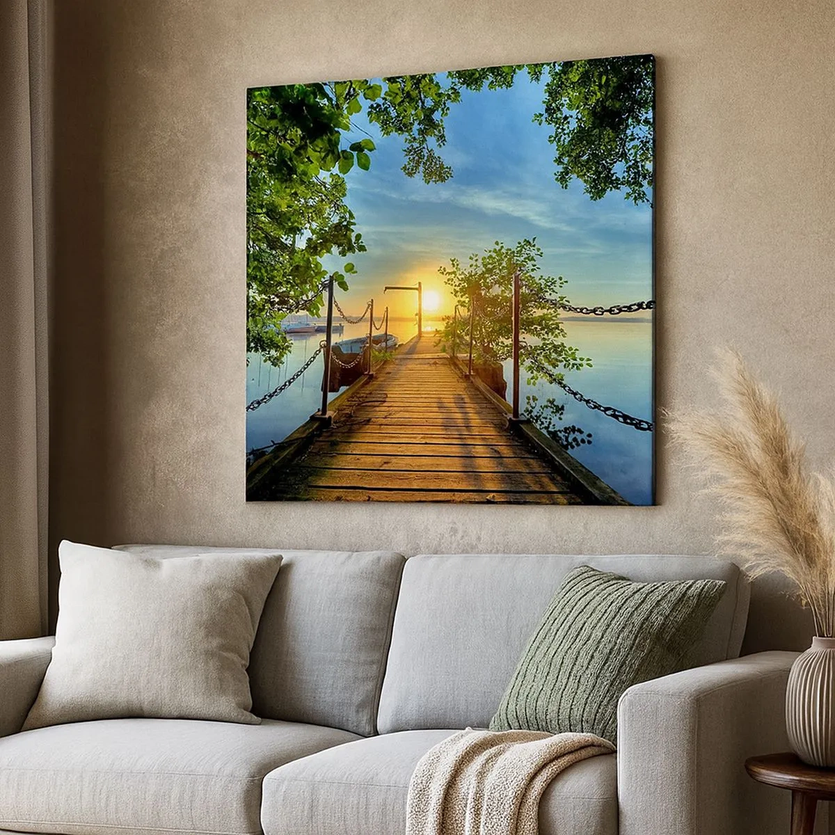 Impression sur toile - Image sur toile - L'ouest au-dessus de l'eau - 30x30 cm