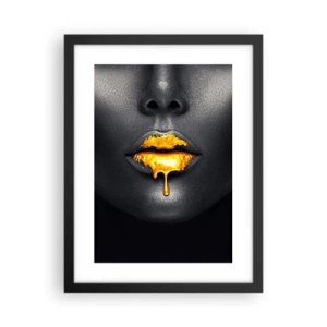 Affiche dans un cadre noir - Poster - Bouche d'or - 30x40 cm