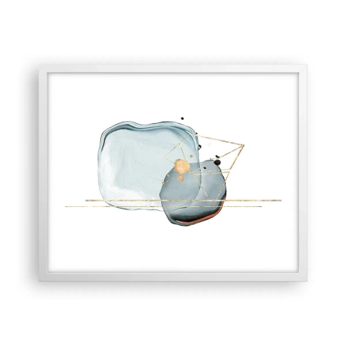 Affiche dans un cadre blanc - Poster - Etude des gouttes - 50x40 cm