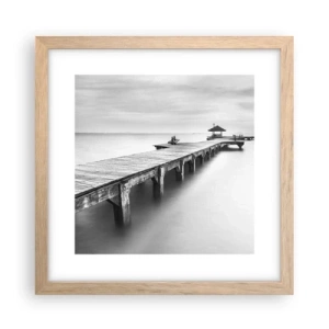 Affiche dans un chêne clair - Poster - À l'horizon - 30x30 cm