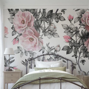 Papier peint sur mesure Standard Eco - Se perdre dans les fleurs des roses - Fleurs, Rose, Jardin