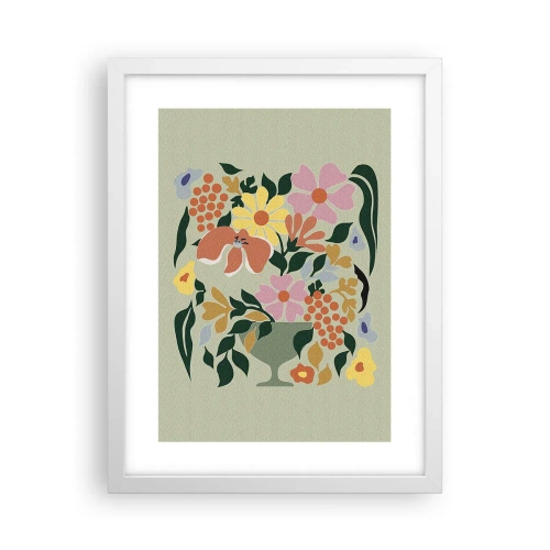 Affiche dans un cadre blanc - Poster - Un bouquet plein de vie - 30x40 cm