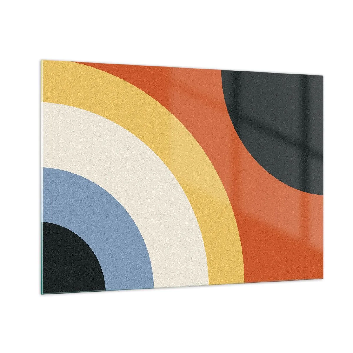 Impression sur verre - Image sur verre - Arcs colorés abstraits sur un fond de verre - 100x70cm - Vers son soi - Décoration murale moderne pour le salon et la chambre ARTTOR