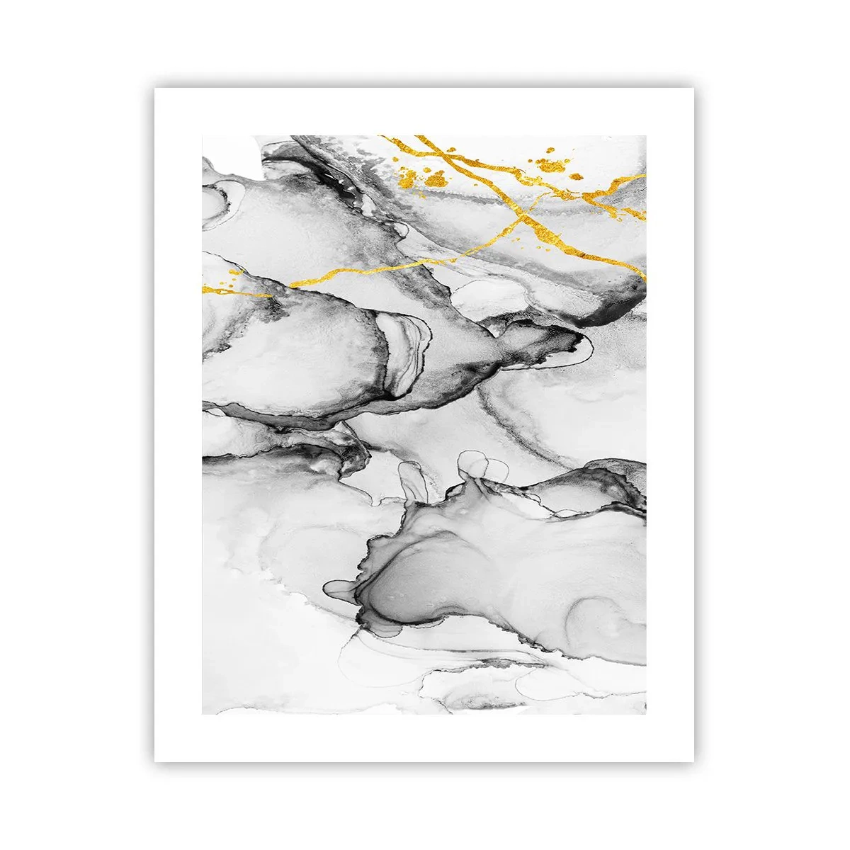 Affiche - Poster - Composition à motif or - 40x50 cm