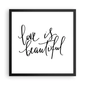 Affiche dans un cadre noir - Poster - Lire et répéter - 40x40 cm