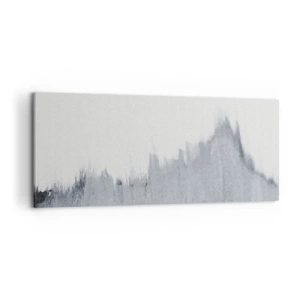 Impression sur toile - Image sur toile - Composition grise abstraite dans un style minimaliste - 120x50cm - Une esquisse mystérieuse - Décoration murale moderne pour le salon et la chambre ARTTOR