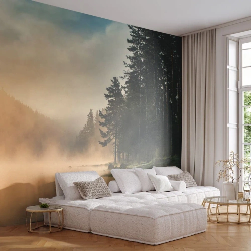 Papier Peint Photo Standard Eco - Naissance du jour - Paysage, Lac, Forêt - 200x140 cm