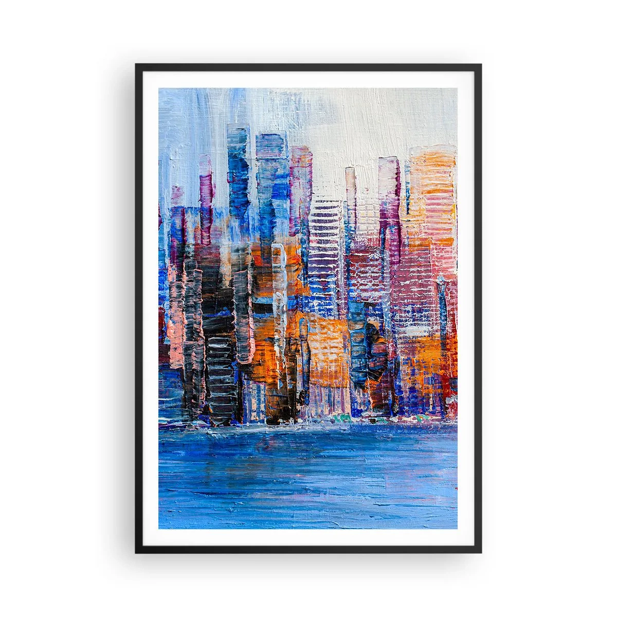 Affiche dans un cadre noir - Poster - Une métropole joyeuse - 70x100 cm