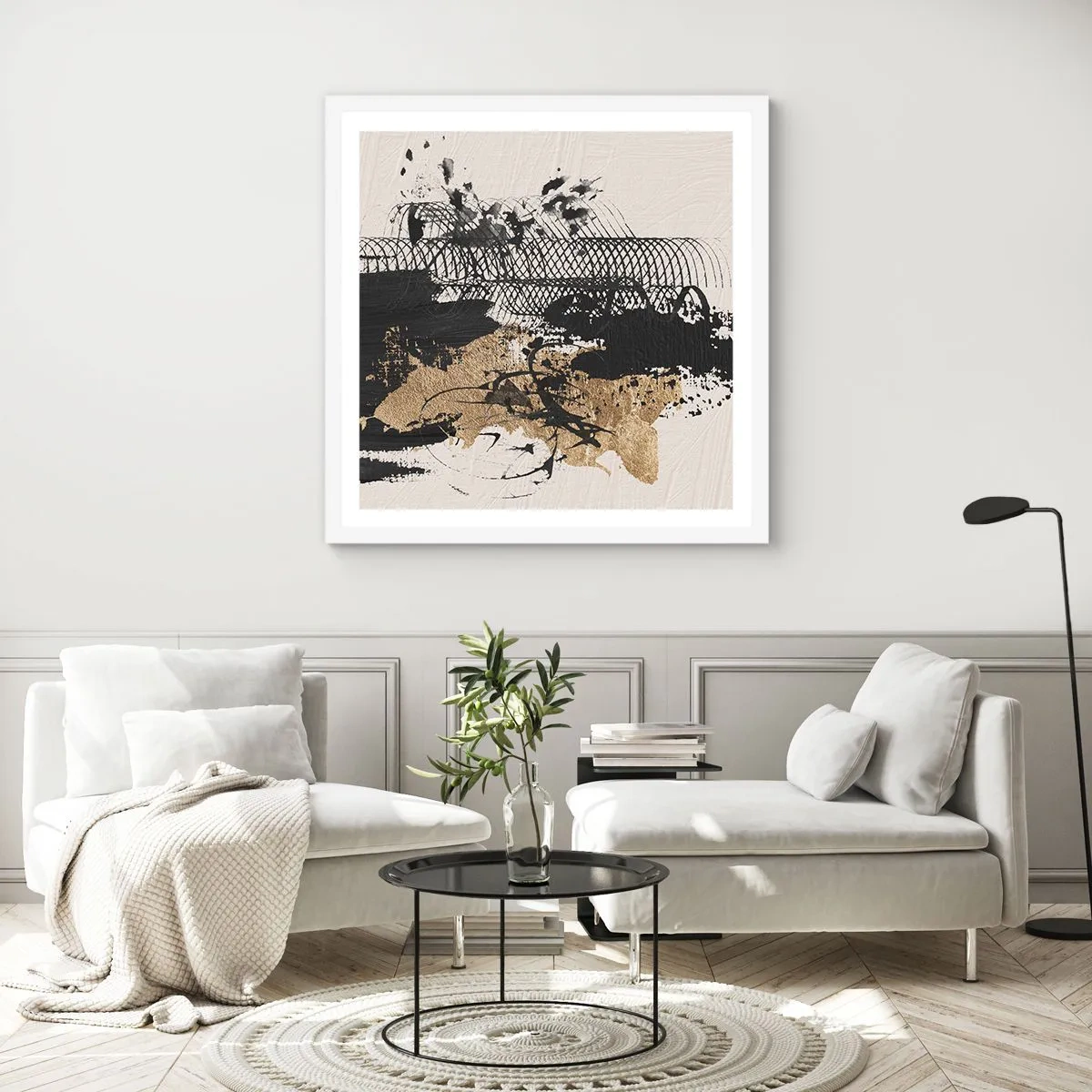 Affiche dans un cadre blanc - Poster - Composer avec passion - 50x50 cm