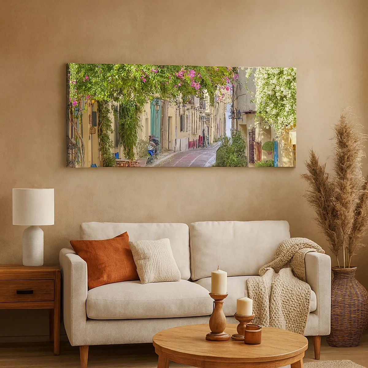 Impression sur toile - Image sur toile - Allée fleurie - 30x30 cm