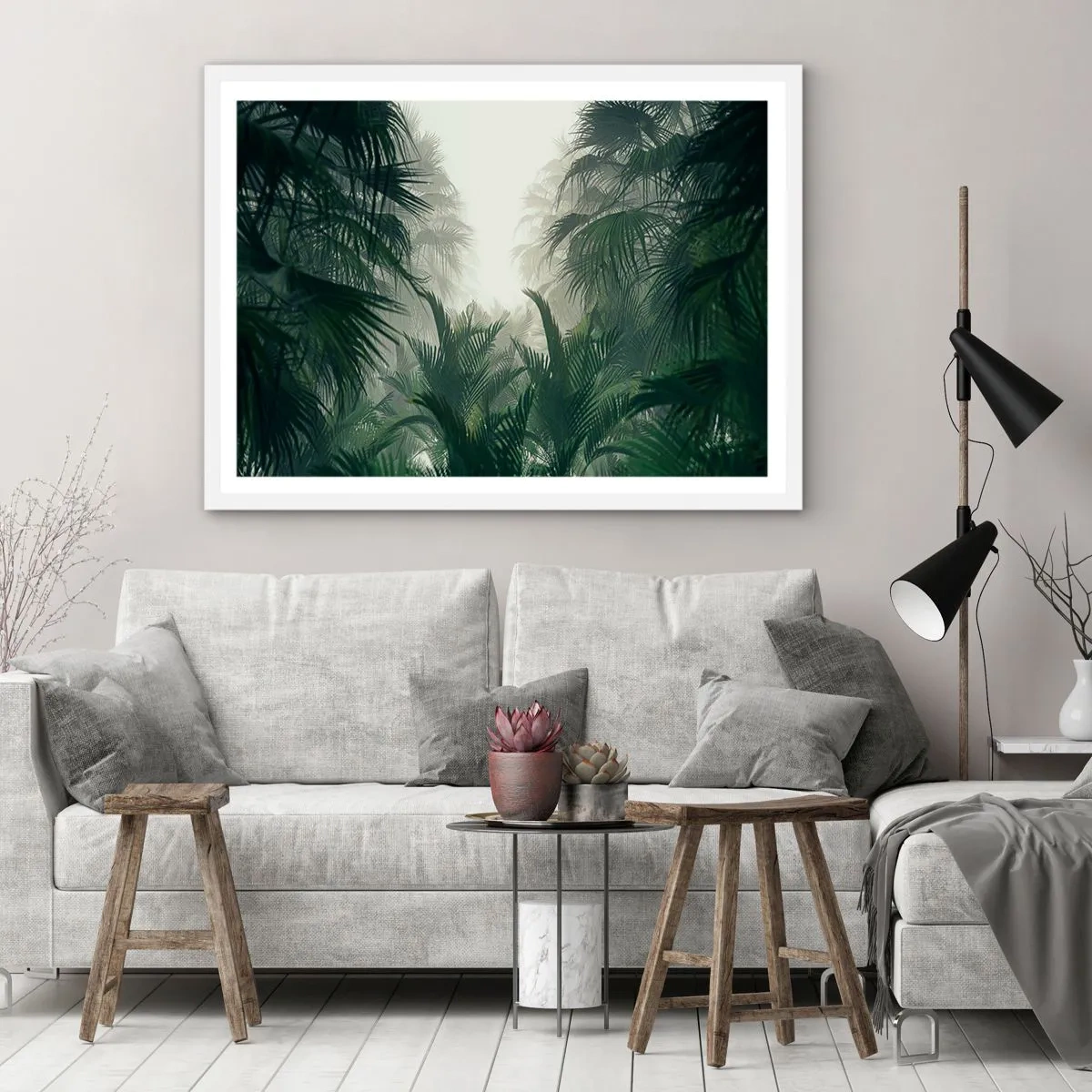 Affiche dans un cadre blanc - Poster - Secret tropical - 50x40 cm