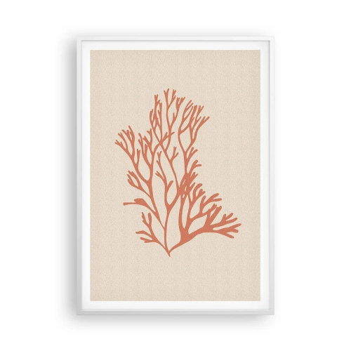 Affiche dans un cadre blanc - Poster - Filigrane de corail - 70x100 cm