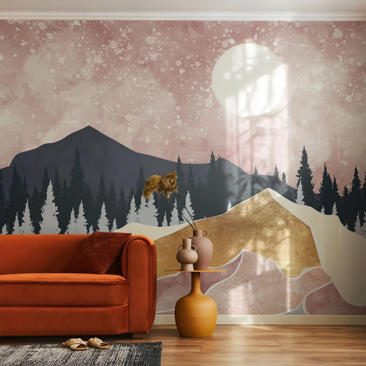 Papier Peint Photo Standard Eco - Gardien de la nuit - Graphique, Paysage, Montagnes - 450x315 cm