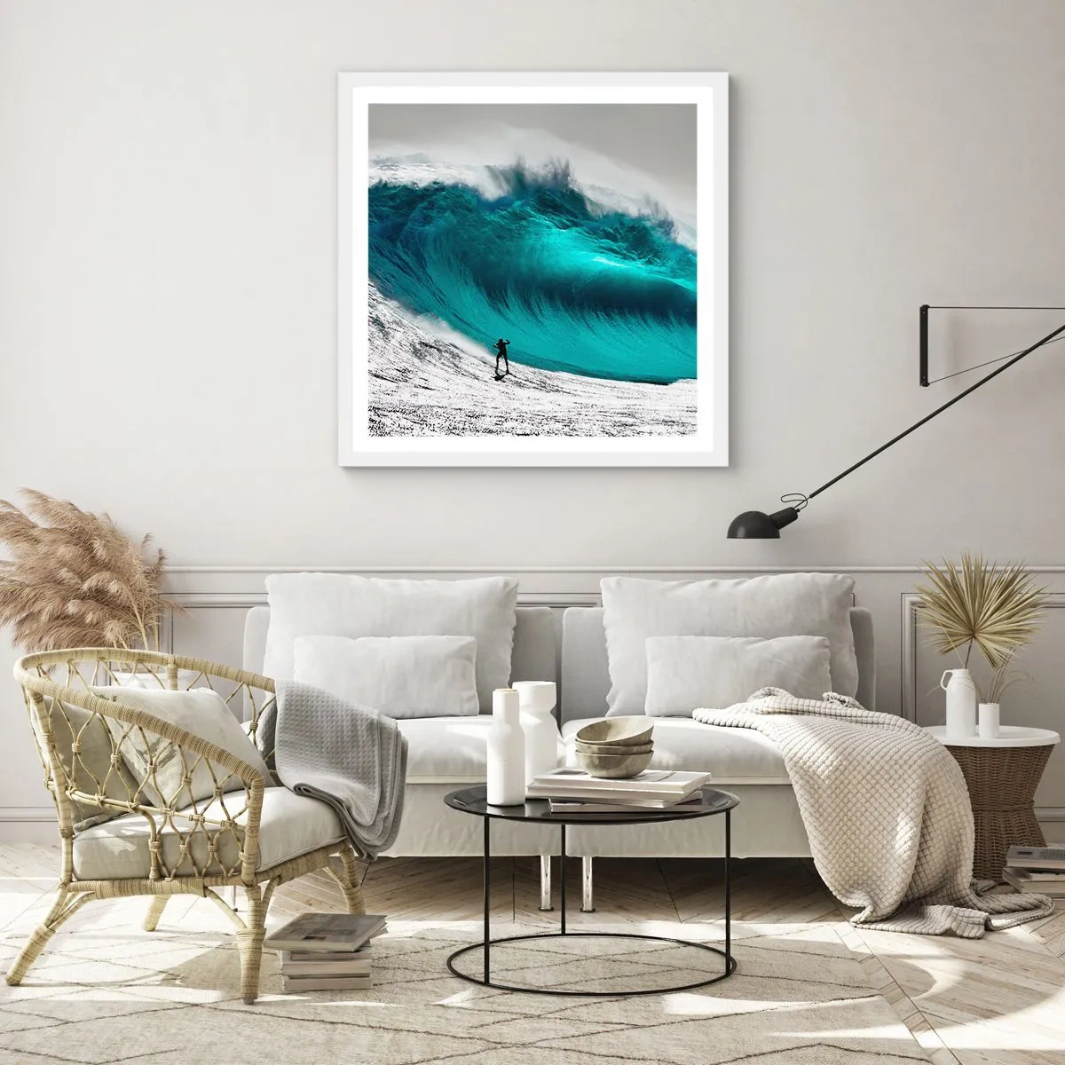 Affiche dans un cadre blanc - Poster - Challenge accepté - 40x40 cm