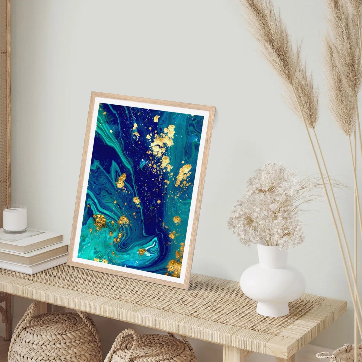 Affiche dans un chêne clair - Poster - Les pétales du soleil - 61x91 cm