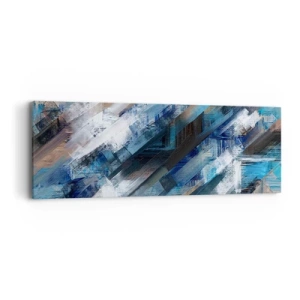 Impression sur toile - Image sur toile - Diagonale de bleus - 90x30 cm