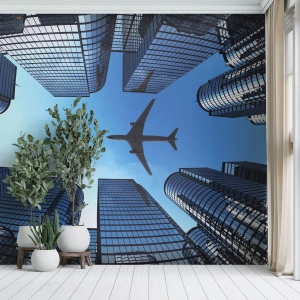 Papier Peint Photo Premium Canvas - La vue depuis le ravin de verre - Architecture, Avion, Ville - 250x175 cm